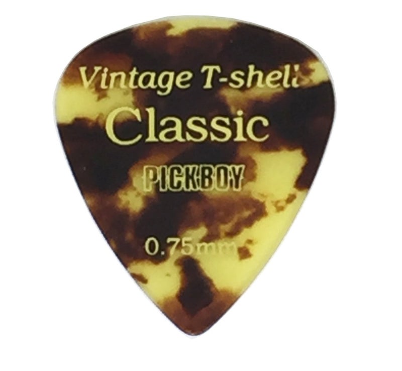 Pickboy Vintage Pick, Tortoise-Shell, Cellulose, 0.75mm, 10 picks - Image 1